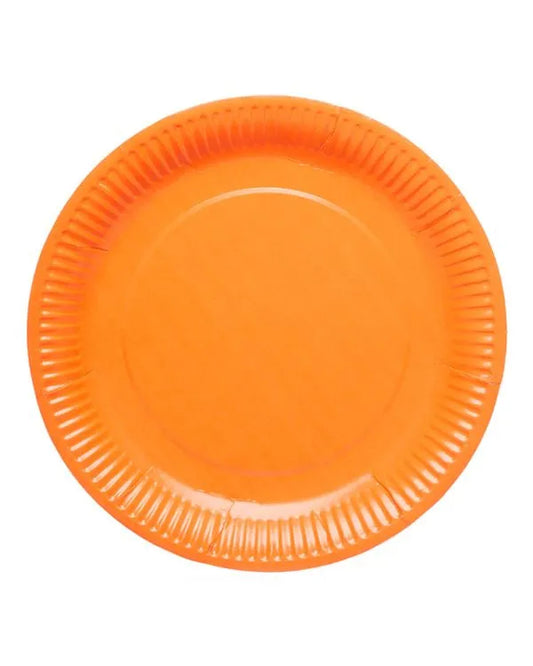 Orange Paper Plates - 23cm (8pk)