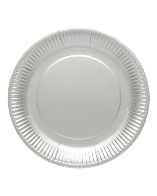 Silver Matte Paper Plates - 23cm (8pk)