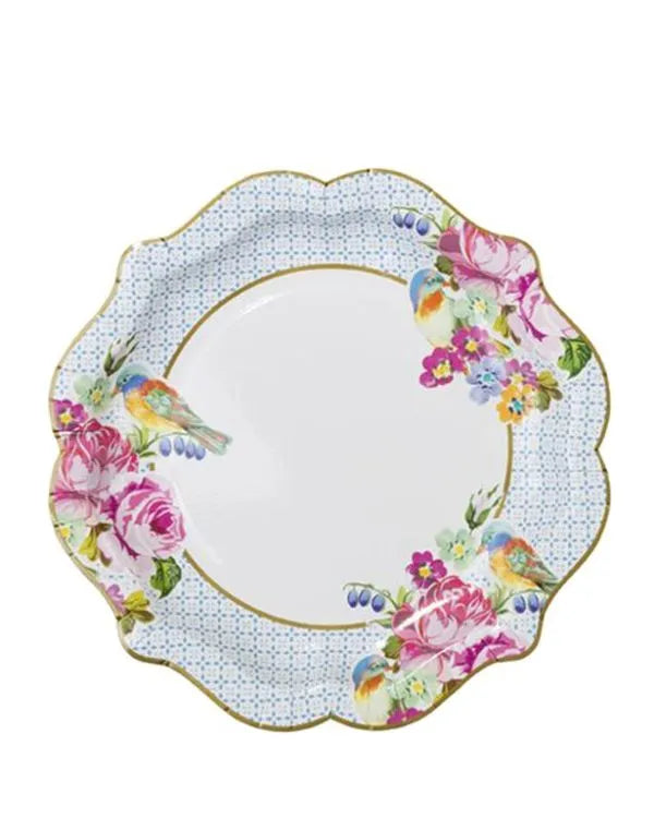 Vintage Tea Party Paper Plates - 21cm (12pk)