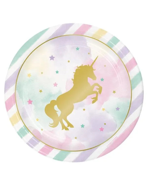 Unicorn Sparkle Paper Plates - 23cm (8pk)