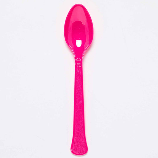 Plastic Spoons (24pk) - Bright Pink (Bubblegum)