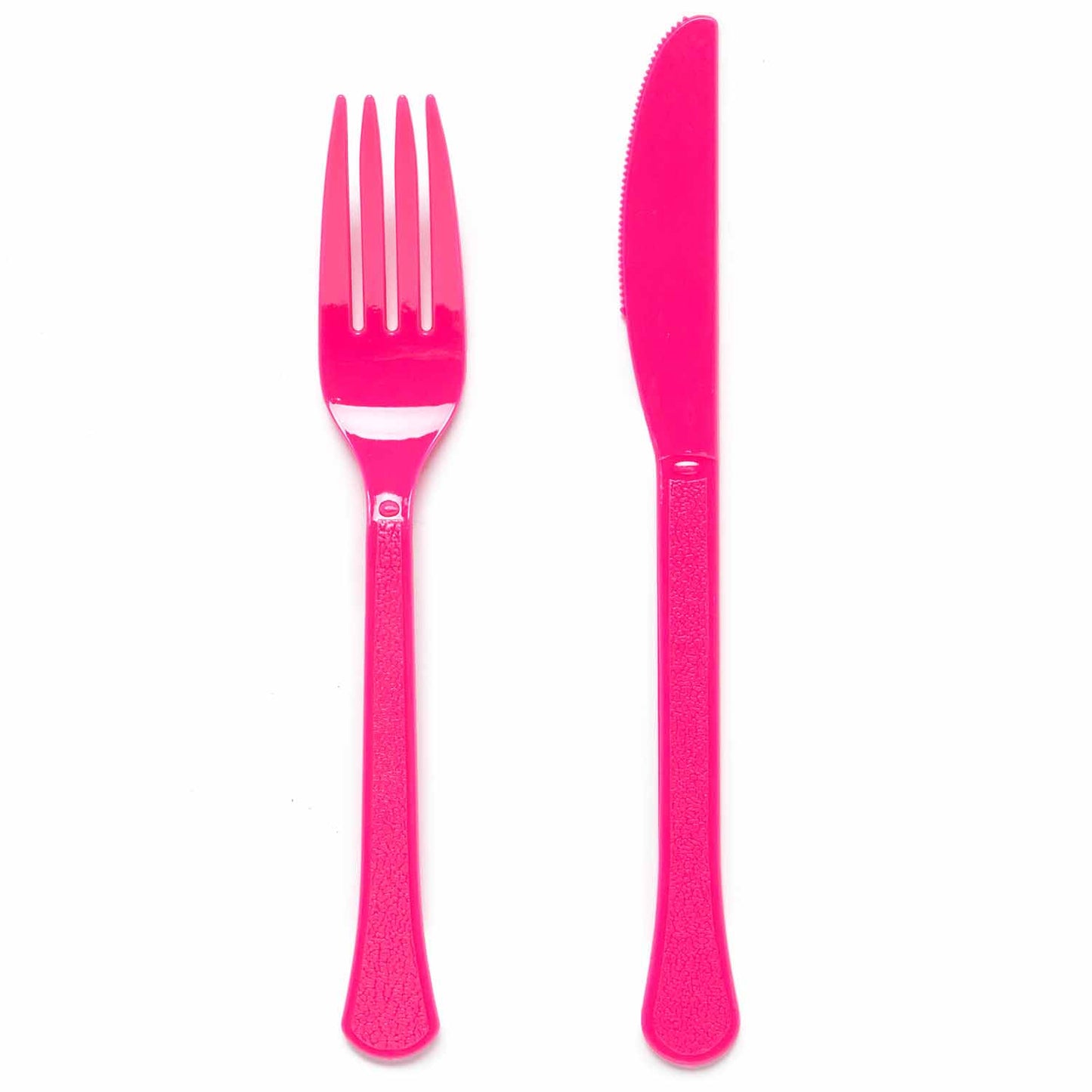 Mixed Plastic Cutlery (24pk) - Bright Pink (Bubblegum)