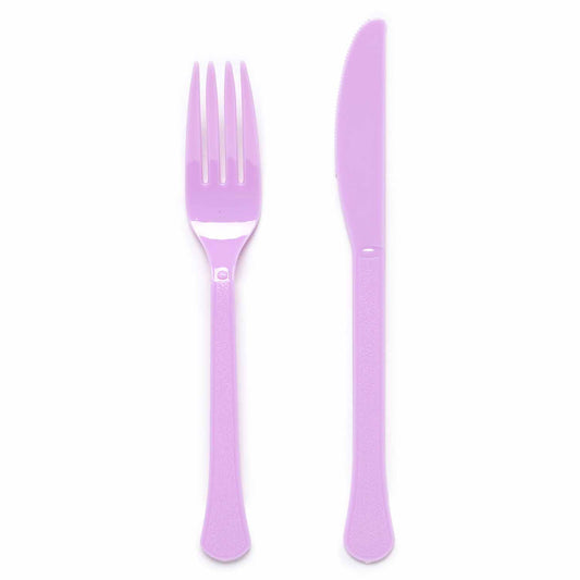 Mixed Plastic Cutlery (24pk) - Lavender (Lilac)