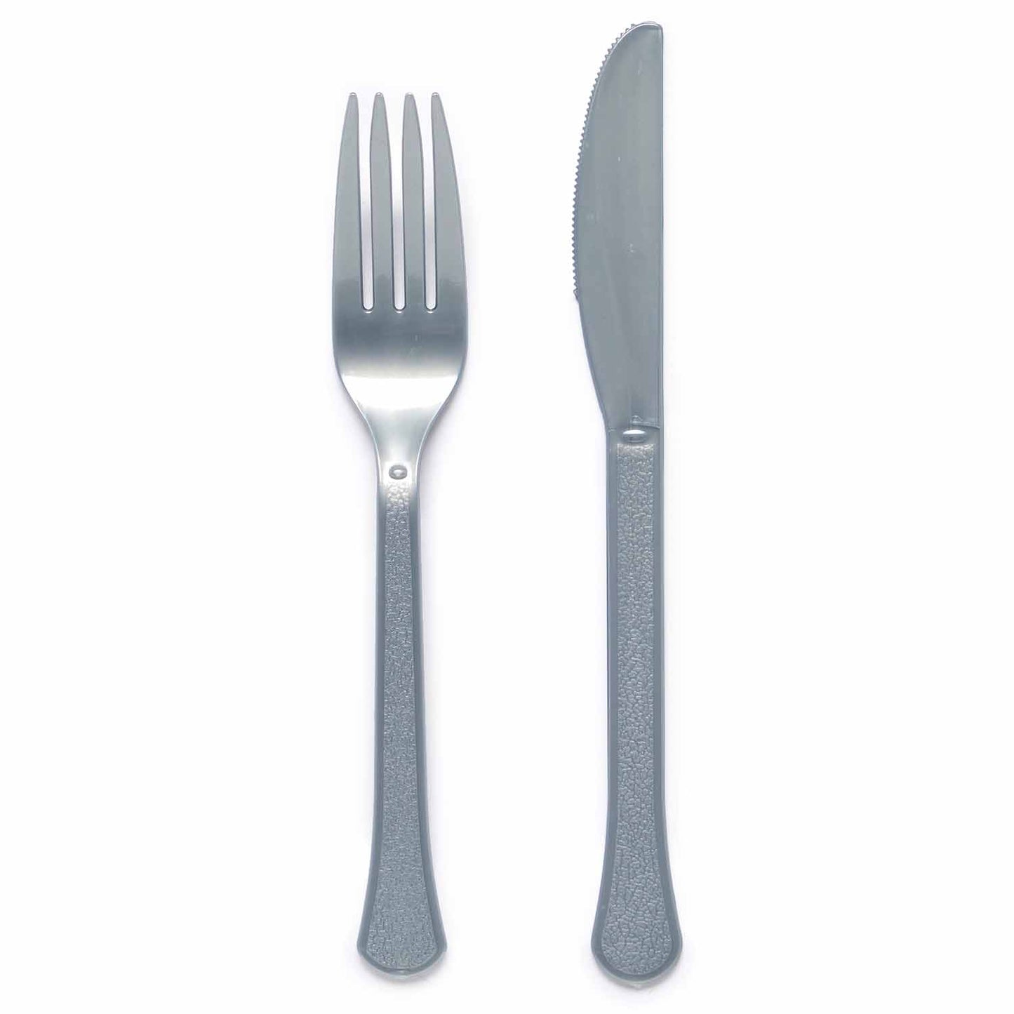 Mixed Plastic Cutlery (24pk) - Silver (Graphite)