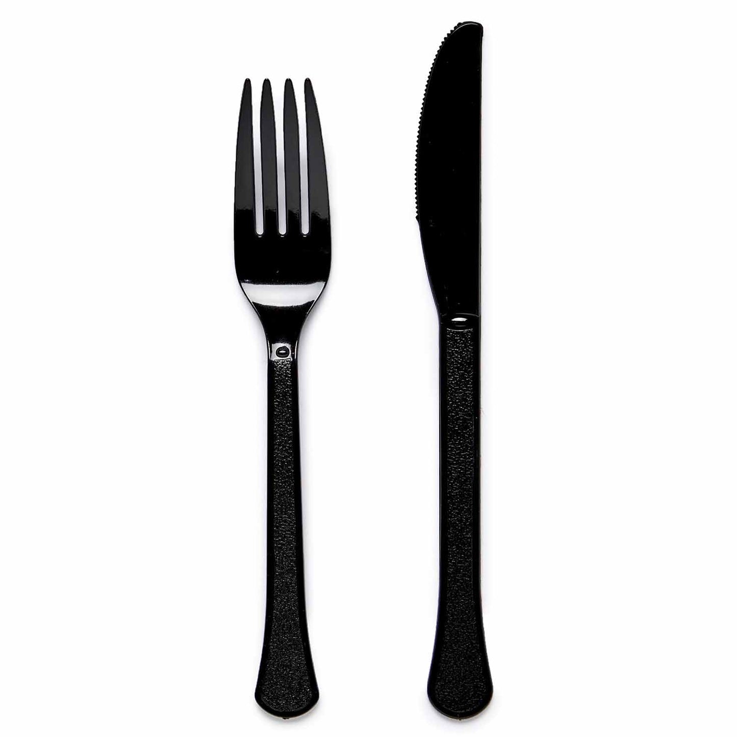Mixed Plastic Cutlery (24pk) - Black (Charcoal)
