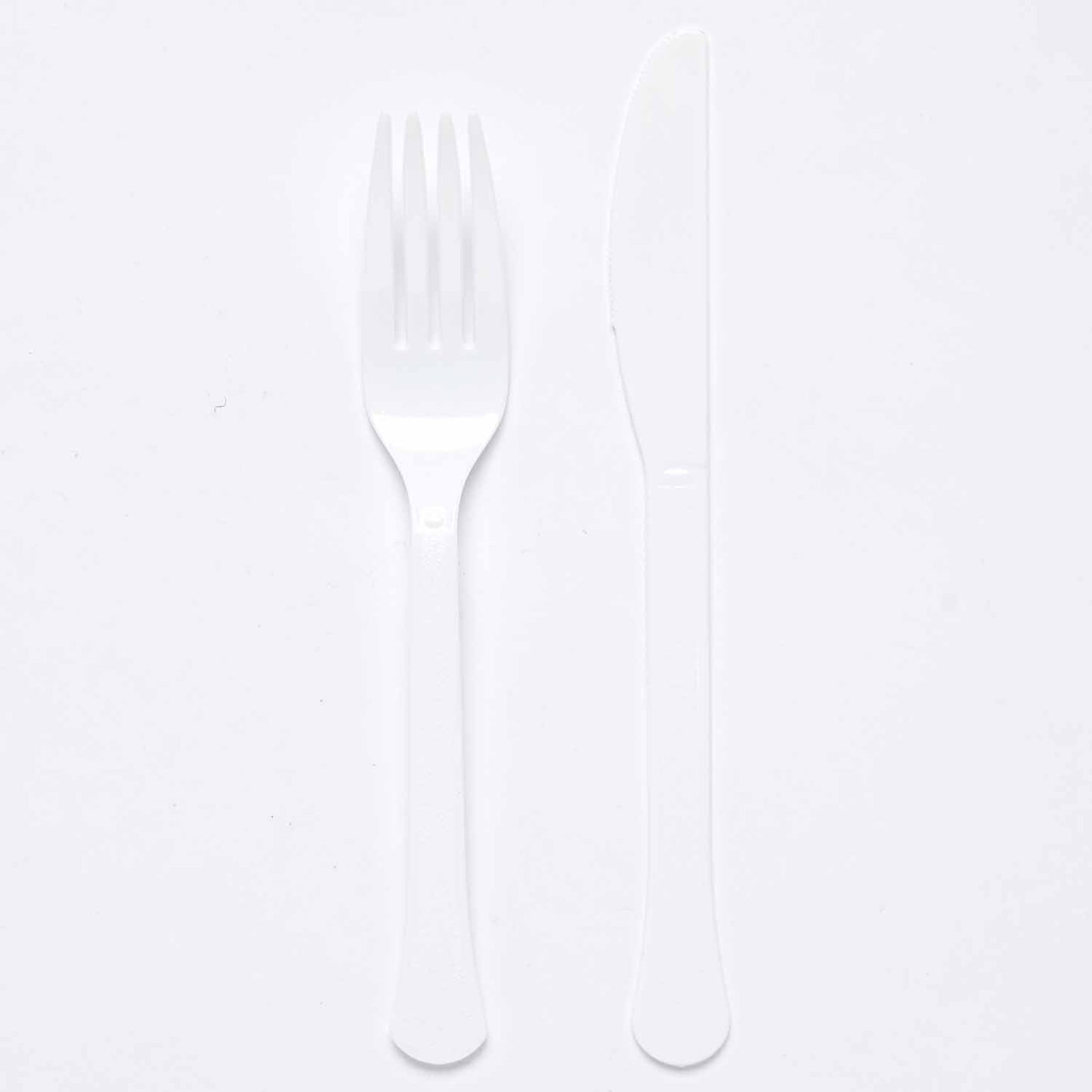 Mixed Plastic Cutlery (24pk) - White (Coconut)