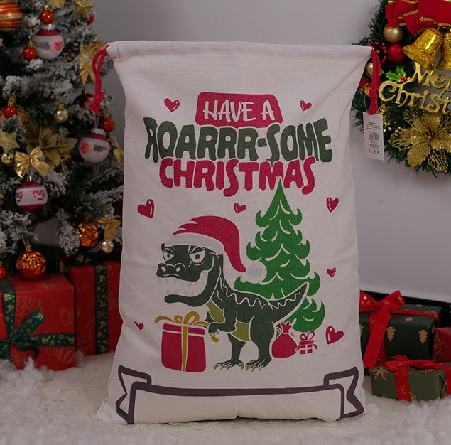 Christmas Dinosaur Santa Sack