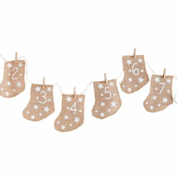 Hessian Stockings Advent Calendar (24pk)