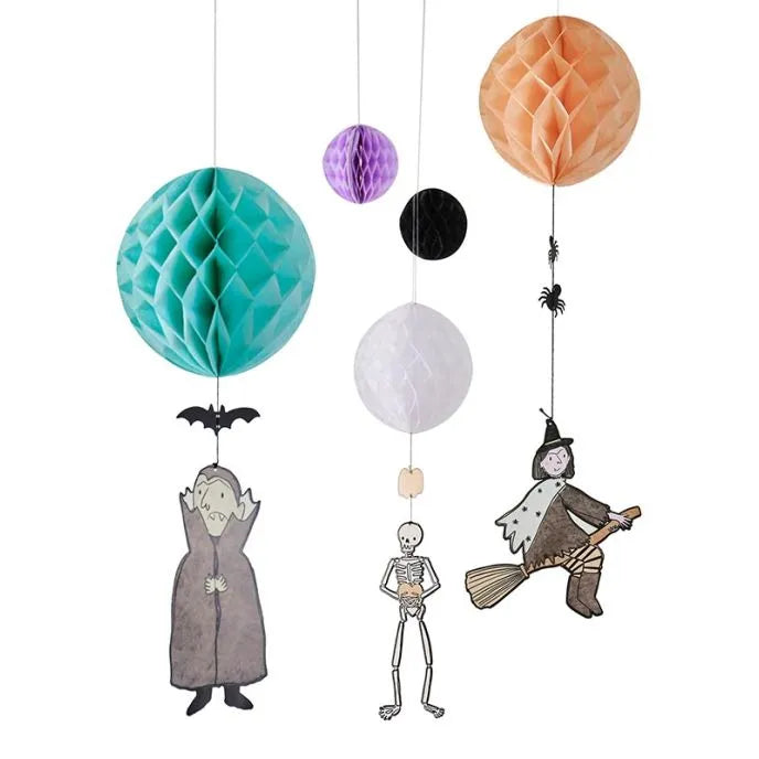 Honeycomb Paper Hanging Decorations with Characters (5pk)