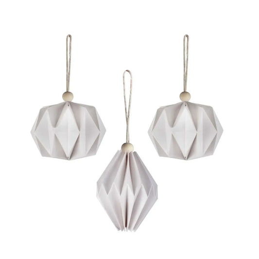 Paper Shaped Tree Decorations With Bead (3pk)