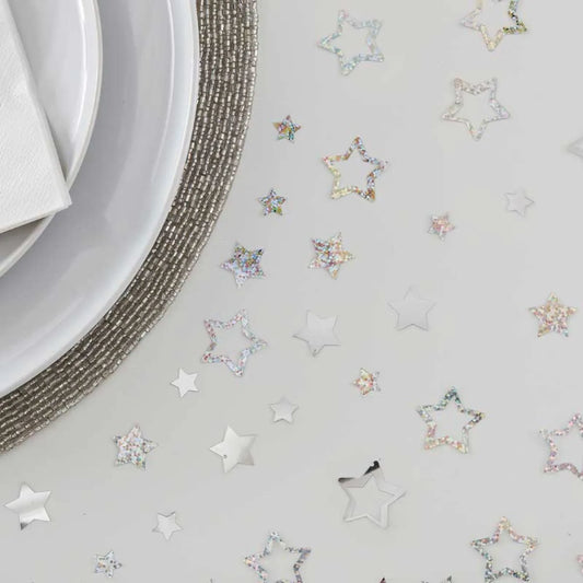 Silver Foil Star Confetti (13g)