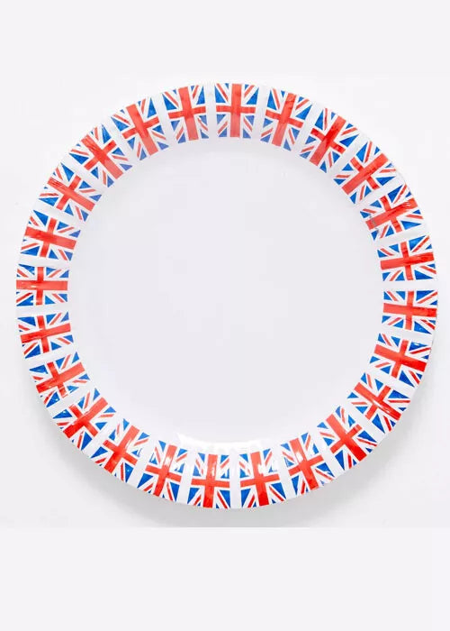 Union Jack British Flag Paper Party Plates Pack 8