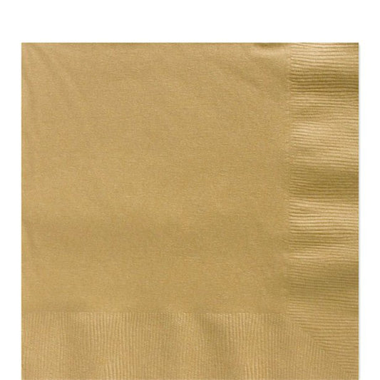 Gold Luncheon Napkins - 33cm Square 2ply Paper