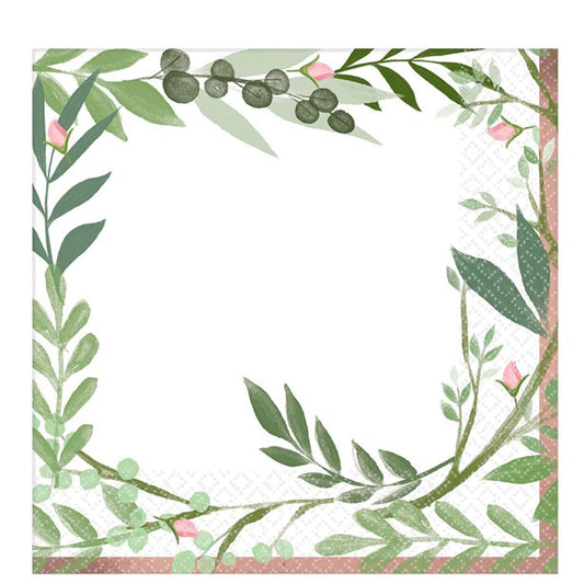 Love & Leaves Paper Napkins - 33cm