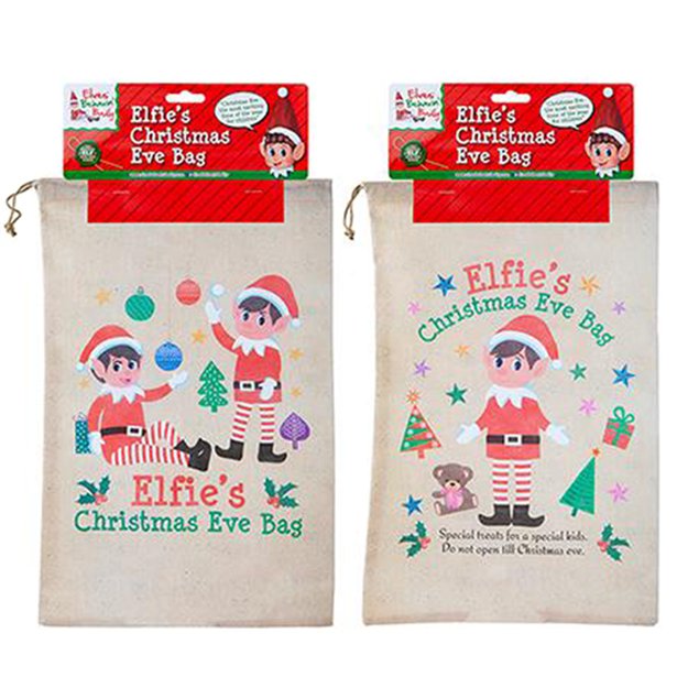 Naughty Elf Large Draw String Christmas Eve Bag