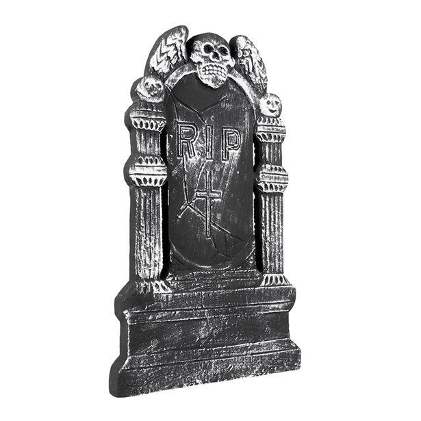 Flying Skull 'RIP' Tombstone - 50cm