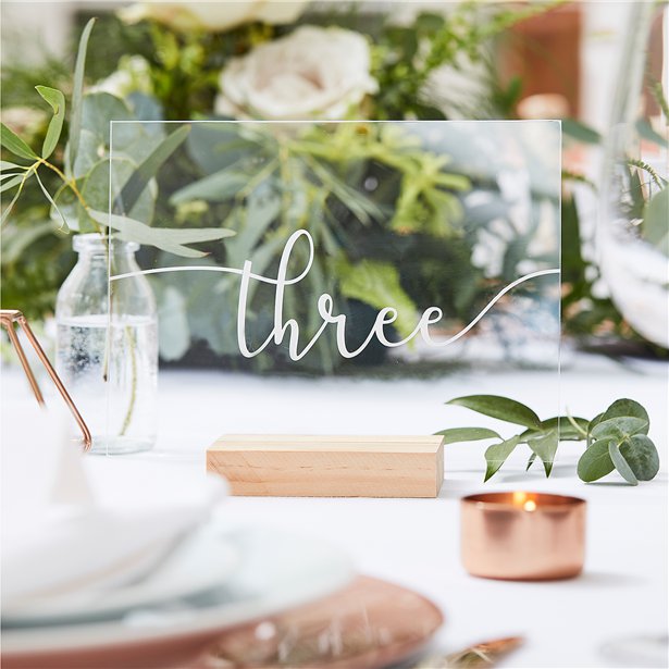 Botanical Wedding Acrylic Table Numbers 1-12