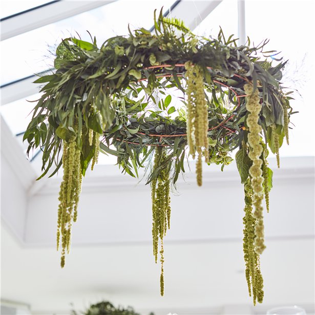 Botanical Wedding Copper Hanging Chandelier Hoops - 40cm