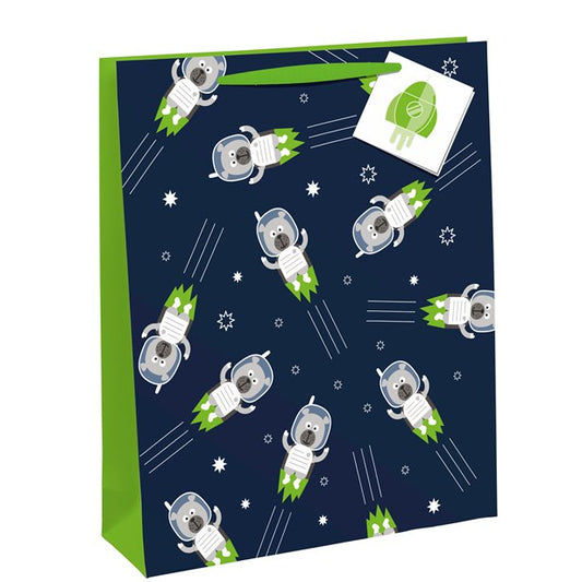 Astronaut Bear Medium Gift Bag - 25.3cm x 21.5cm