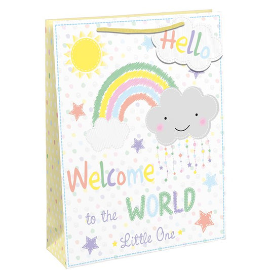 Welcome to The World Rainbow Large Gift Bag - 33cm x 26.5cm