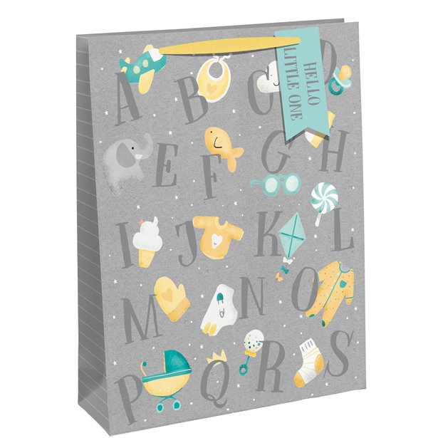 Baby Alphabet Large Gift Bag - 33cm x 26.5cm