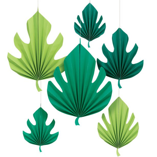 Palm Leaf Paper Fan Decorations - 40cm