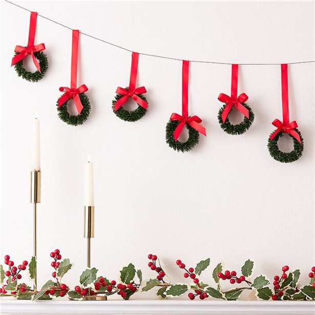 Hanging Wreaths with Velvet Ribbon