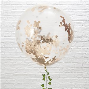 Beautiful Botanics Giant Rose Gold Confetti Balloons - 36" Latex