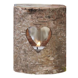 Rustic Country Wooden Heart Tealight Holder