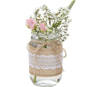 Rustic Country Hessian Wrapped Glass Jars