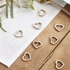 Beautiful Botanics Wooden Heart Shape Confetti