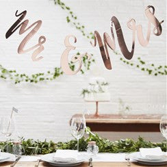 Beautiful Botanics 'Mr & Mrs' Rose Gold Bunting - 1.5m